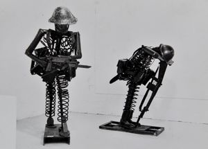 The two soldiers, Going Into Battle, and Coming Out of Battle