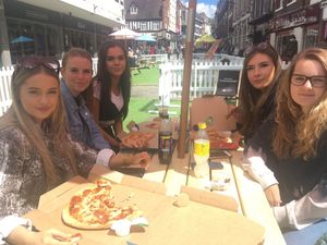 Sixth form students in the park