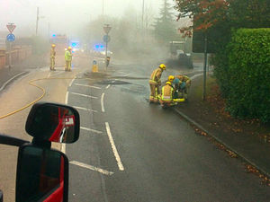 Supporting image for story: Car destroyed in blaze near Market Drayton