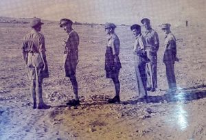 A treasured photograph taken on the eve of the Battle of El Alamein in 1942. Stan is pictured one person in from the right, on the occasion when he met General Montgomery, second from left.