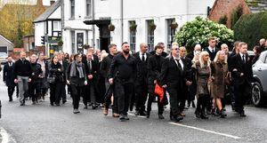 The military funeral of Northern Ireland veteran Luke Smith, at St Michael's and All Angels Church, Penkridge.