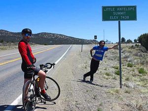 Supporting image for story: Memorial ride pals from Shropshire clear the Rockies