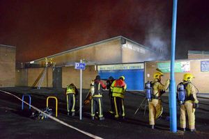 Firefighters were at the centre throughout Tuesday night after the blaze started at around 5pm