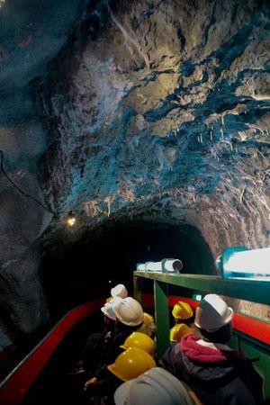 Tunnel Tot tour as it ventures through the Tunnel system at Dudley Canal & Caverns
