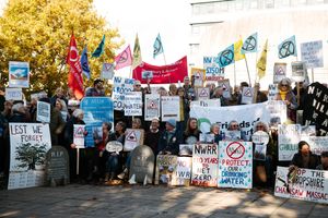 Campaigners opposed to the North West Relief Road attended the committee meeting where the project was approved by Shropshire Council in October.