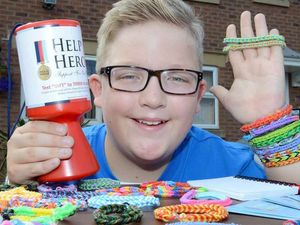 Supporting image for story: Telford boy's loom banding skills pay off for charity