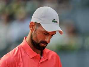 Novak Djokovic looks downbeat during his match against Matteo Arnaldi