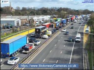 Accident on the M6 between junctions 5 and 6. (Photo: www.motorwaycameras.co.uk)