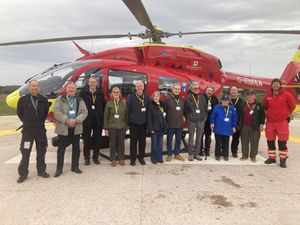 Supporting image for story: Charity supporters given tour of new air ambulance base
