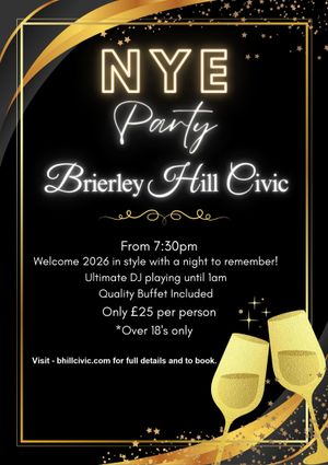 Wednesday 31st December
New Year's Eve Party