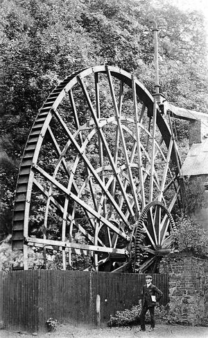 Benthall Waterwheel which was demolished in the 1930s. All that remains are the ruins of the building it was attached to.