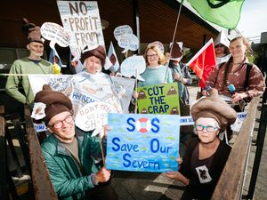 Supporting image for story: Meeting planned on Shrewsbury river quality after poo hat-wearing protestors cause a stink