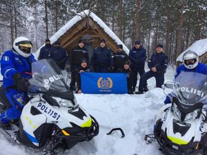 Supporting image for story: Police officers swap patrol cars for skidoos