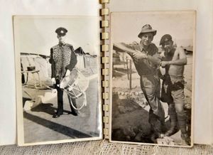 Roy pictured in the Staffordshire Regiment with his drum and, right picture, Roy is standing on the left