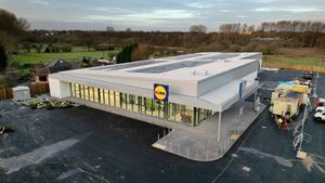 Aerial pics over the new Lidl store, Walsall Road, Walsall Wood taken a few weeks ago. 