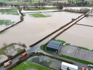 Supporting image for story: Spectacular pictures show rescue attempt to save motorist and dog stranded in flood water
