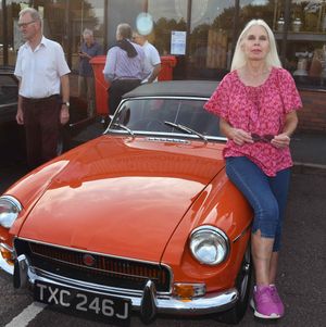 Tracey Morris and her 1971 MGB roadster car.