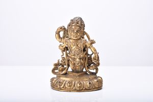 This Tibetan gilt bronze figure of Padmasambhava sold for £4,600.