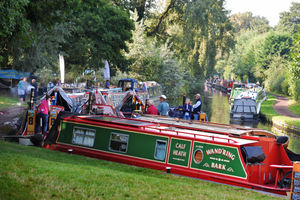 A rally of boats, at The Bratch, Wombourne.