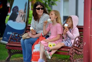 Rebecca Kay with Isabelle, six, and Emily, four