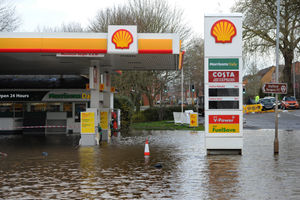 Flooding at Sandon Road in Stafford on Thurdsay