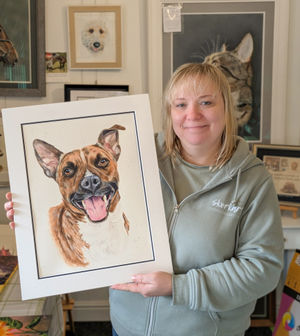 Katharine with a large watercolour