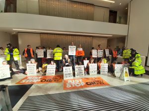 Supporting image for story: Arrests made, but climate protest passes off peacefully