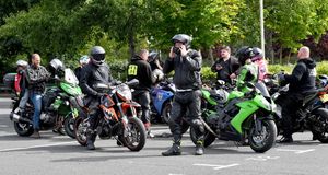 Bikers at the fundraising event in support of Dean Harris.