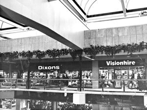  The premises of Dixons and Visionhire in the Mander Centre, 1987.