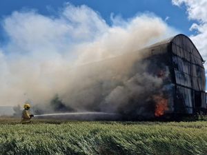 Supporting image for story: Crews tackling latest county barn fire