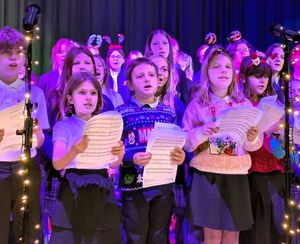 Youngsters singing at the event.