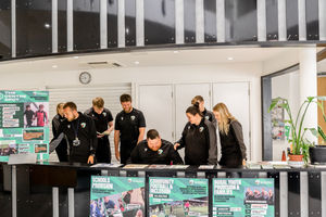 Members of the New Saints FC Foundation team at The Centre.