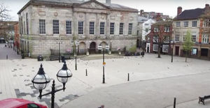 A deserted Stafford town centre during lockdown
