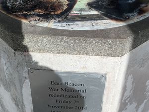 Supporting image for story: Shock and anger as centrepiece of Barr Beacon War Memorial burnt by mindless yobs
