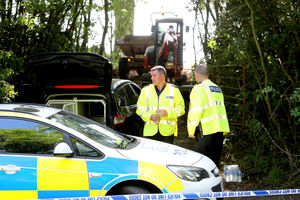 Police digging for the remains of estate agent Suzy Lamplugh in a field in Worcestershire in 2019