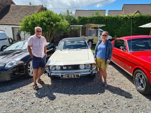 Duncan and Sally Abbott with the Stag