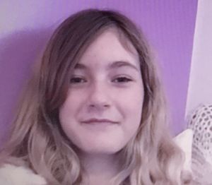 Louisa's hair before braving the shave