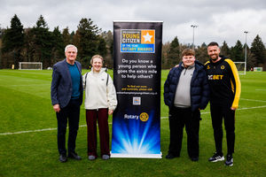 Mel Eves with Dave Edwards, Eva Abley and Ethan Shaw