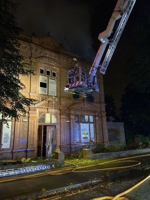 The derelict building fire in Bilston. Photo: Wayne Little