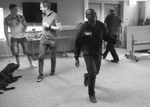 Rehearsal shots of cast for Reparation Island by the Driver Project and the Royal British Legion at the Birmingham Hippodrome