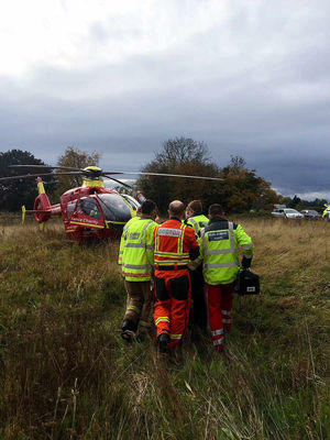 The air ambulance attended the scene of the crash, picture: West Midlands Ambulance Service