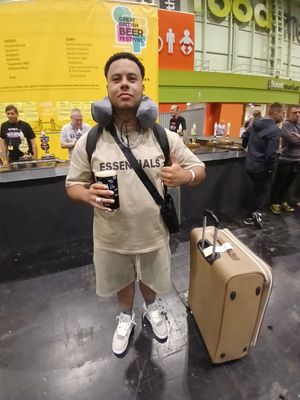 Cole Lawrence from Wolverhampton consoles himself with a pint