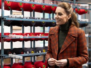 Supporting image for story: ‘She’s got the skill’: Kate turns her hand to needle and thread at woollen mill