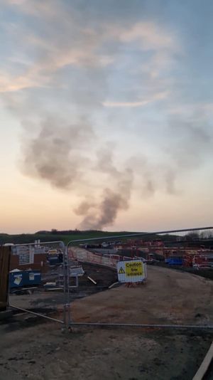 The fire which started at a scrapyard in Kingswinford on Monday night