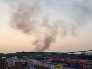 The fire which started at a scrapyard in Kingswinford on Monday night