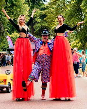 Jade Hayes, Uncle Brian and Ellise Grizzle at Wolverhampton Fiesta in West Park