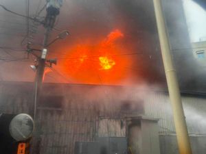 Supporting image for story: Taiwan hospital fire kills at least nine as typhoon batters island