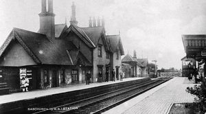 	XXXX
nostalgia pic. Baschurch.
Baschurch railway station. 'Approx 1927-1928'. A Princess Series R.M.&S. of Shrewsbury series postcard.
Baschurch station. 'Baschurch G.W.R. station'. Railway stations. Railway platform. Railway platforms. Tracks.
Picture loaned by Mrs Pirkko Nelson of Shrewsbury.
Library code: Baschurch nostalgia 2003.