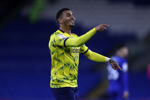 Karlan Grant of West Bromwich Albion celebrates after scoring a goal to make it 0-1. (Photo by Adam Fradgley - AMA/West Bromwich Albion FC via Getty Images).
