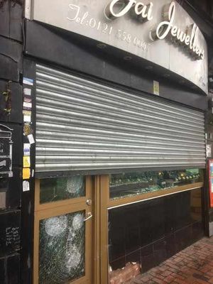 Damage to the front of the shop